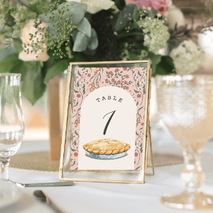 Little Cutie Pie Pink Floral Girl Baby Shower Table Number