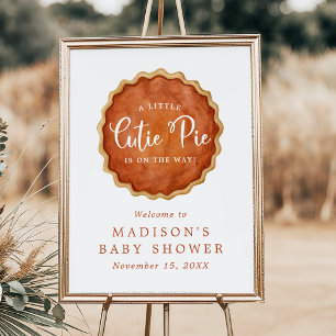 Little Cutie Pie Pumpkin Baby Shower Welcome Sign