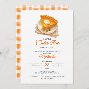Little Cutie Pie Rustic Watercolor Baby Shower Invitation