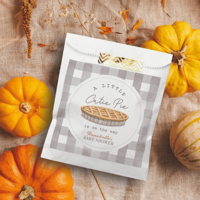Little Cutie Pie Thanksgiving White Baby Shower Favour Bags (Creator Uploaded)