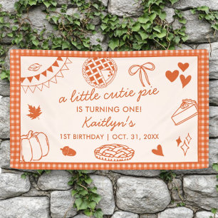 Little Cutie Pie Turning One! Fall 1st Birthday Banner