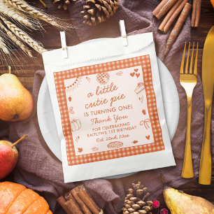 Little Cutie Pie Turning One! Fall 1st Birthday Favour Bags
