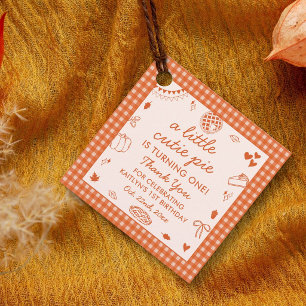 Little Cutie Pie Turning One! Fall 1st Birthday Favour Tags