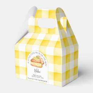 Little Cutie Pie Yellow Gingham Plaid Baby Shower Favour Box