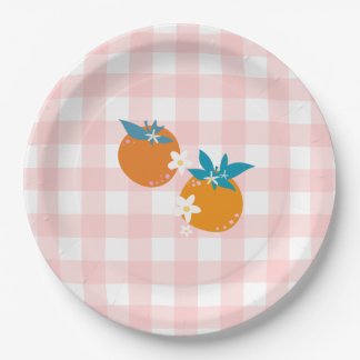 Little Cutie Pink Gingham Plates