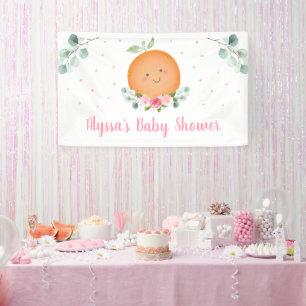 Little Cutie Pink Girl Baby Shower Banner