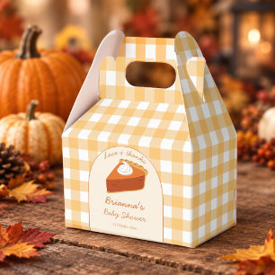 Little cutie pumpkin pie gingham baby shower favour box