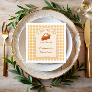 Little cutie pumpkin pie gingham baby shower napkin