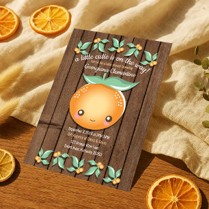 Little Cutie Rustic Citrus Clementines Baby Shower Invitation