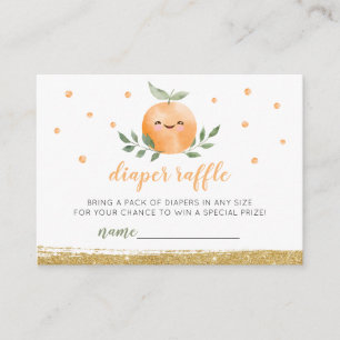 Little Cutie Sage Green Diaper Raffle Baby Shower Enclosure Card