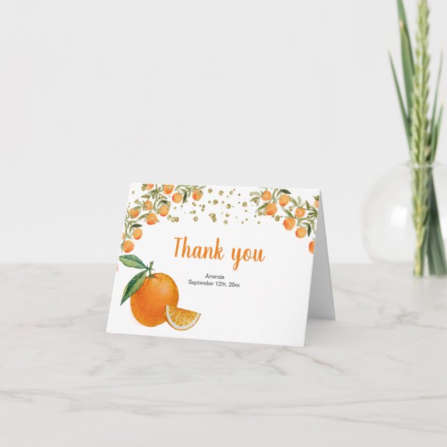 Little Cutie standing Thank You card (Front)