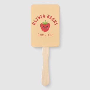 Little Cutie Strawberry Baby Shower  Hand Fan