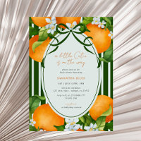 Little Cutie Stripes Citrus Oranges Baby Shower