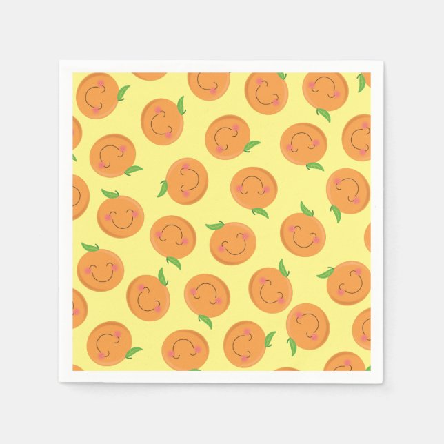 Little Cutie Tangerine Baby Shower Gender Neutral Napkin (Front)
