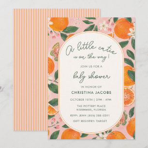 Little Cutie Tangerine Baby Shower Invitation