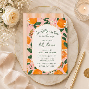 Little Cutie Tangerine Baby Shower Invitation