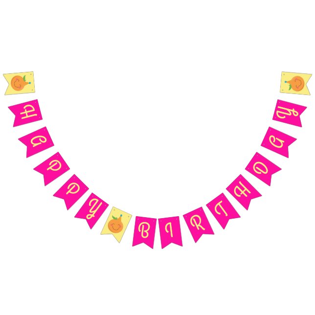 Little Cutie Tangerine Birthday Party Bunting (All)