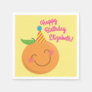 Little Cutie Tangerine Birthday Party Napkin