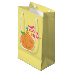 Little Cutie Tangerine Birthday Party Small Gift Bag