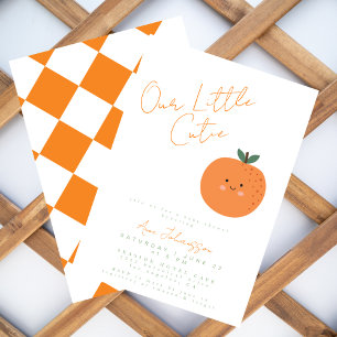 Little Cutie Tangerine Citrus Baby Shower Invitation