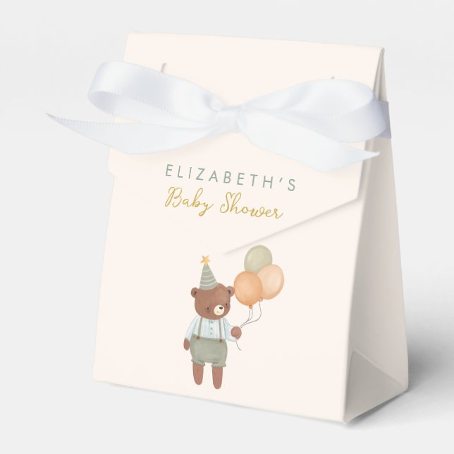 Little Cutie Teddy Bear Baby Shower Favour Box (Front Side)