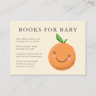 Little Cutie Theme Yellow Baby Shower Book Request Enclosure Card
