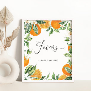 Little cutie watercolor oranges Favours sign