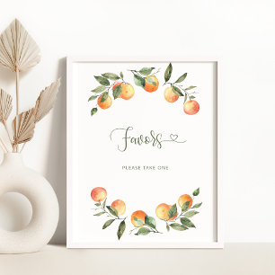 Little cutie watercolor oranges Favours sign