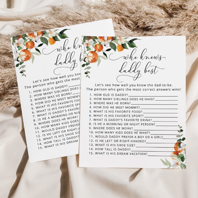 Little Cutie Who knows daddy best baby shower game (Creator Uploaded)