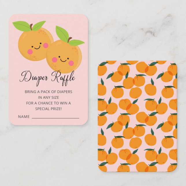 Little Cuties Baby Shower Diaper Raffle Enclosure Card (Front/Back)