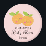 Little Cuties Baby Shower Magnet<br><div class="desc">Little cuties are on the way baby shower design featuring adorable little clementine oranges set on a light pink background.  Visit our shop to view our adorable little cuties design collection.</div>