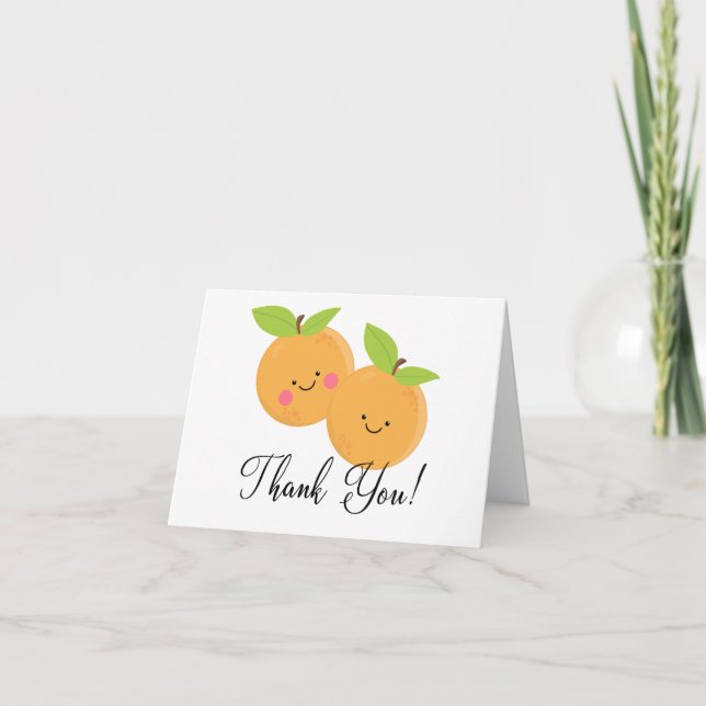 Little Cuties Twin Babies Thank You Card (Front)