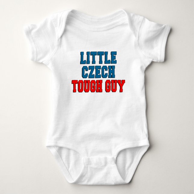 Little Czech Tough Guy Baby Bodysuit (Front)