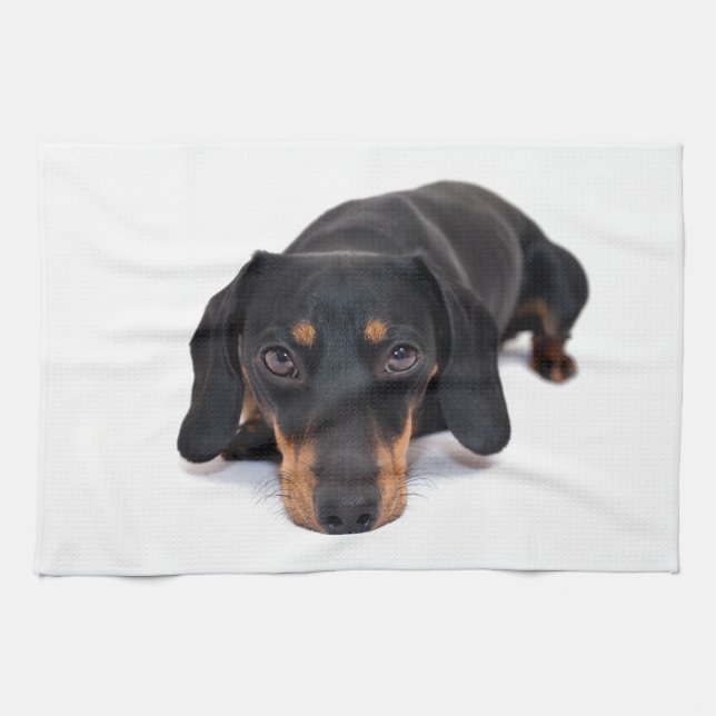 Little Dachshund Tea Towel (Horizontal)