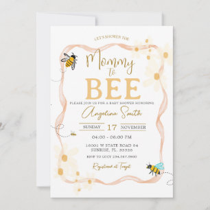 Little Daisies Bee Baby Shower Mummy To Bee Invitation