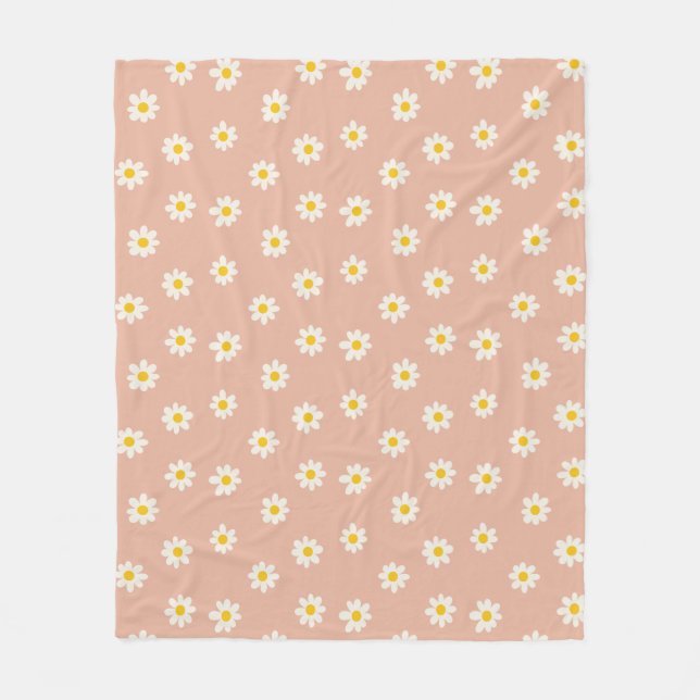 Little Daisies - dusty apricot Fleece Blanket (Front)
