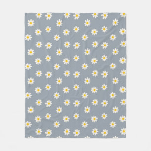 Little Daisies - dusty steel grey Fleece Blanket