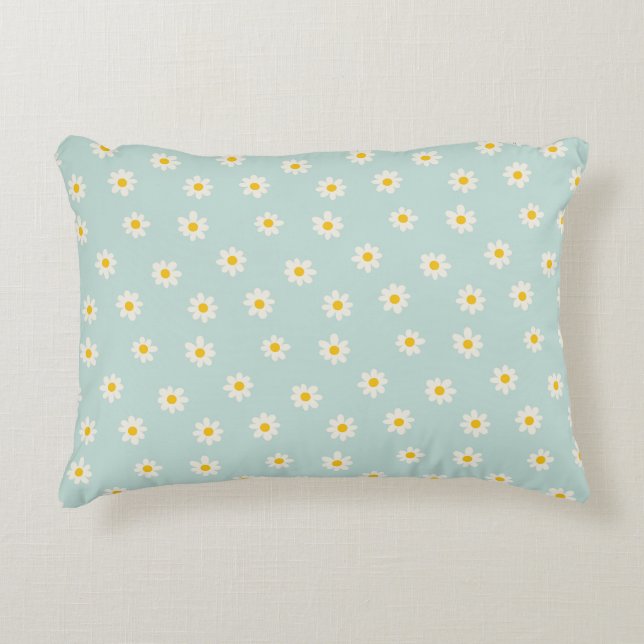 Little Daisies - soft teal Decorative Cushion (Front)