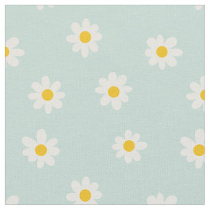 Little Daisies / soft teal  Fabric