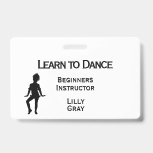 Little Dancer Custom Text 3 Areas Double Side ID Badge