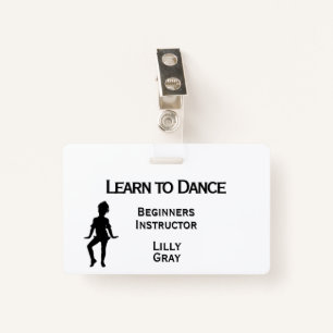 Little Dancer Custom Text 3 Areas Double Side ID Badge