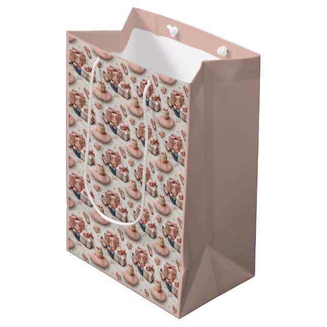 Little Dancer’s Tutu and Ballet Slipper  Medium Gift Bag (Front Angled)