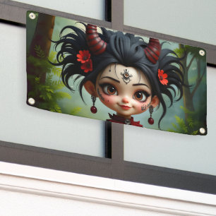 Little Dark Forest Demon –Cute Gothic Fantasy Girl Banner
