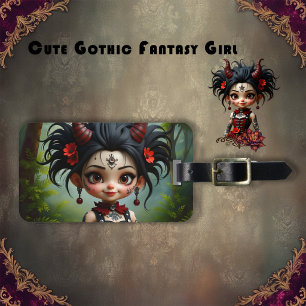 Little Dark Forest Demon –Cute Gothic Fantasy Girl Luggage Tag