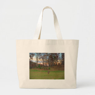 Little Deer &a Pink Sunset Large Tote Bag