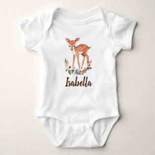 little deer baby girl personalised bodysuit