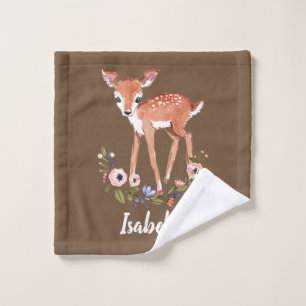 little deer baby personalised name wash cloth
