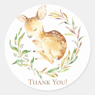 Little Deer Baby Shower Thank You Favour Sticker