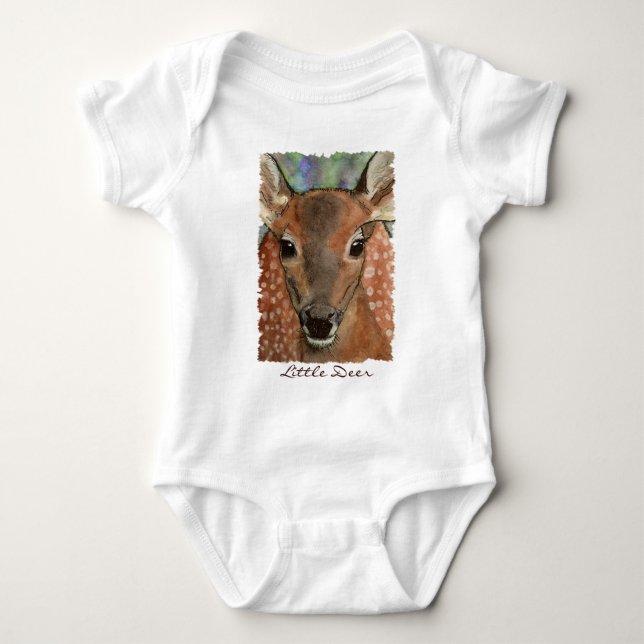 Little Deer Cute Fawn Wildlife Baby Baby Bodysuit (Front)