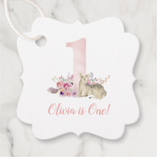 Little Deer First Birthday Party Favour Tag